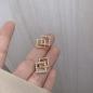 Preview: 360Home Silber pin Perle luftige Vintage Ohrringe E2096 gold